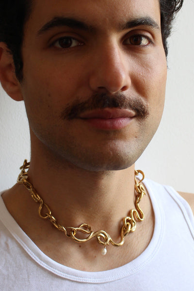 Gold Worm Necklace-Rosie Grace Ward-APOC STORE