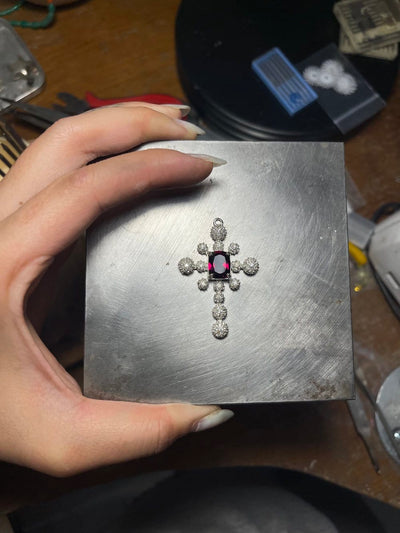 Micropaved CZ cross necklace-NORAIZUXX-APOC STORE