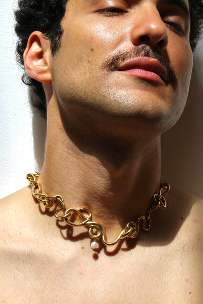 Gold Worm Necklace-Rosie Grace Ward-APOC STORE
