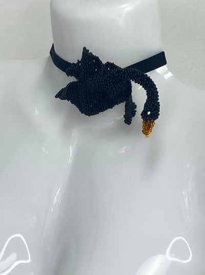 Swan choker Black-Lou de Bètoly-APOC STORE