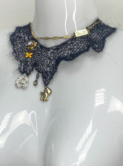 Knitted Choker Black and Gold-Lou de Bètoly-APOC STORE