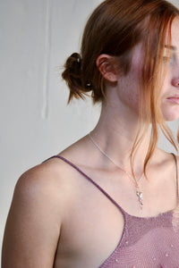 Burnt Bow Necklace - Silver-Nadia Ridiandries-APOC STORE