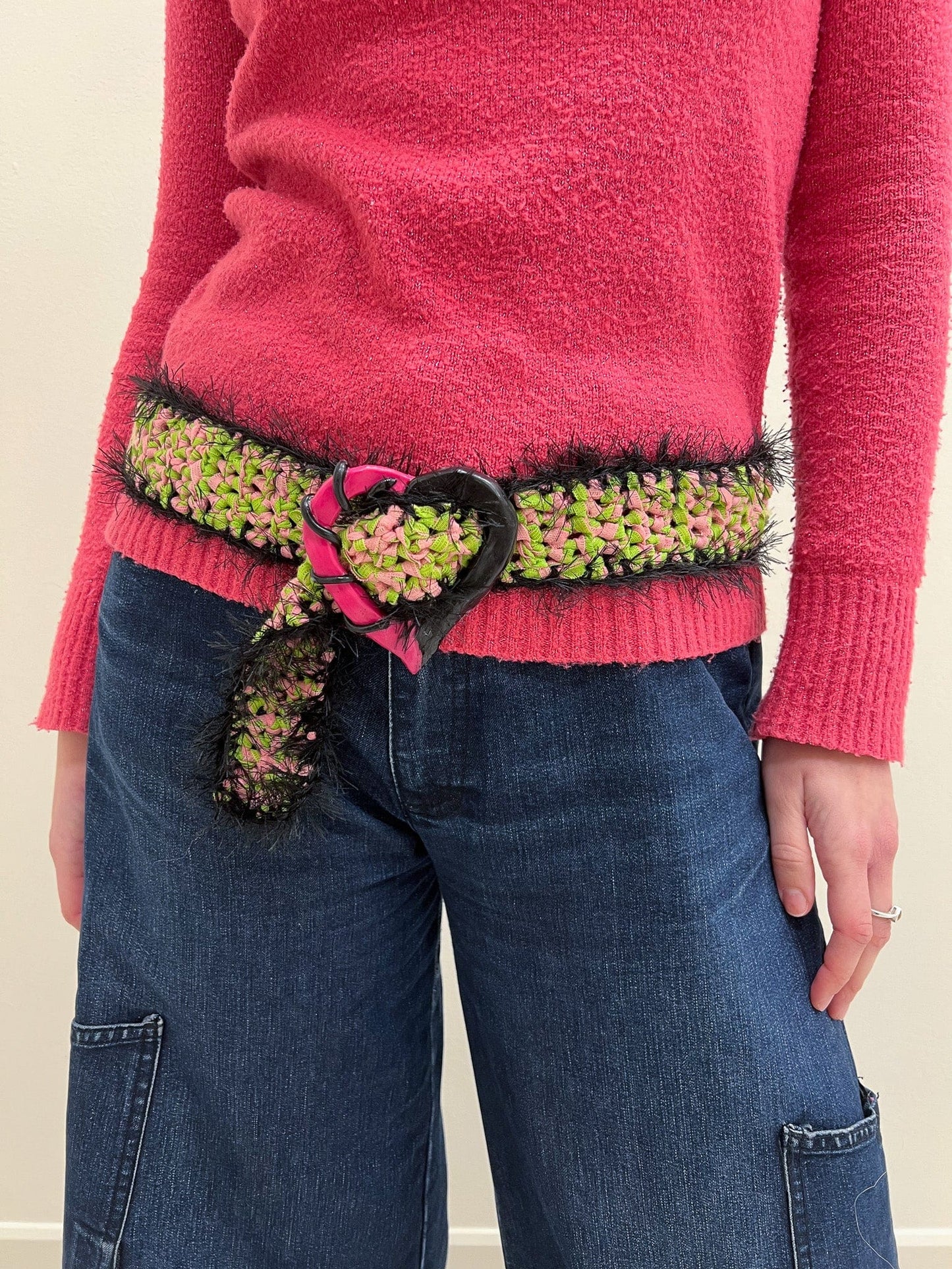 Heart buckle belt green-TATi-APOC STORE