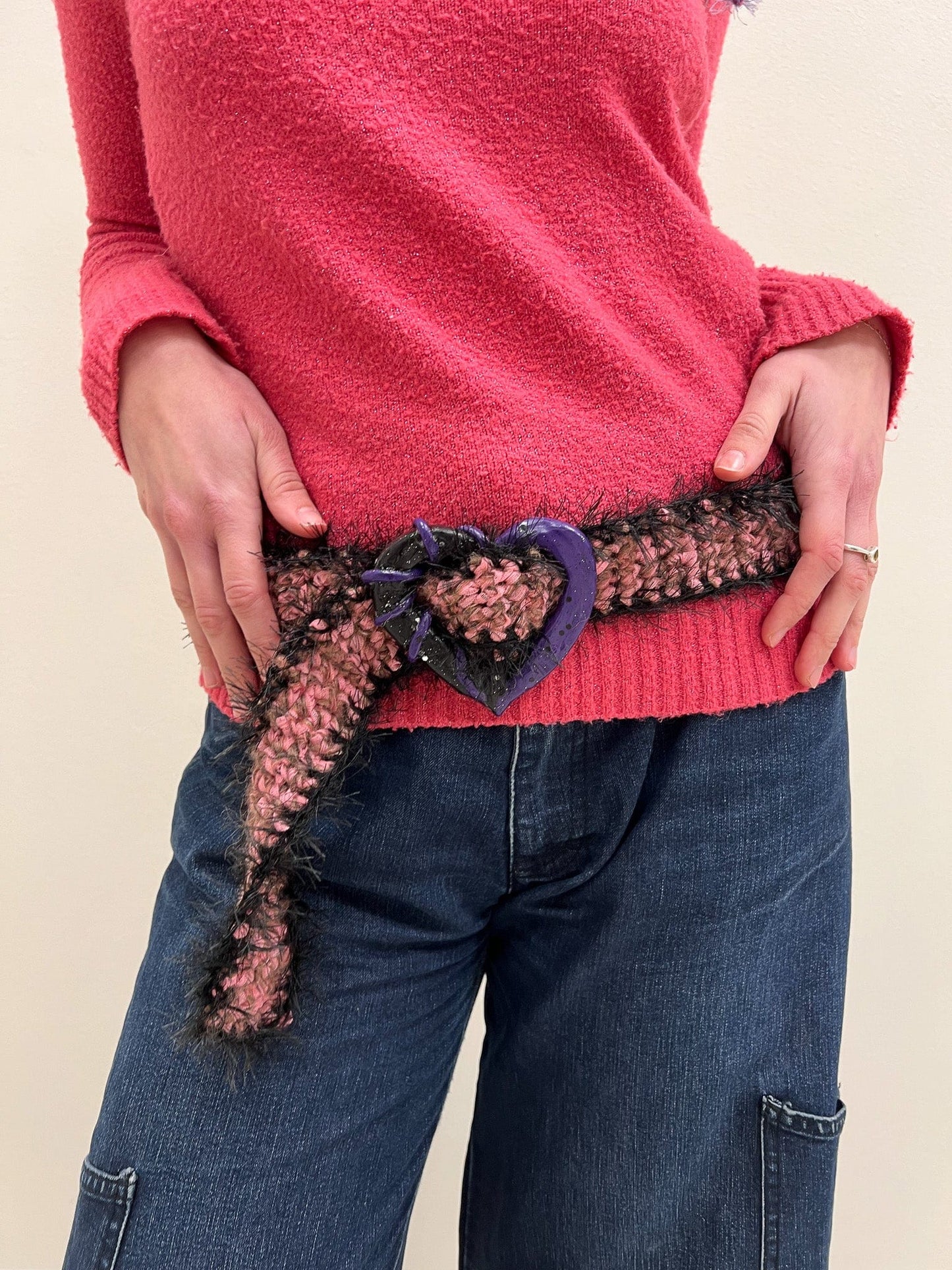 Heart buckle belt rosé-TATi-APOC STORE