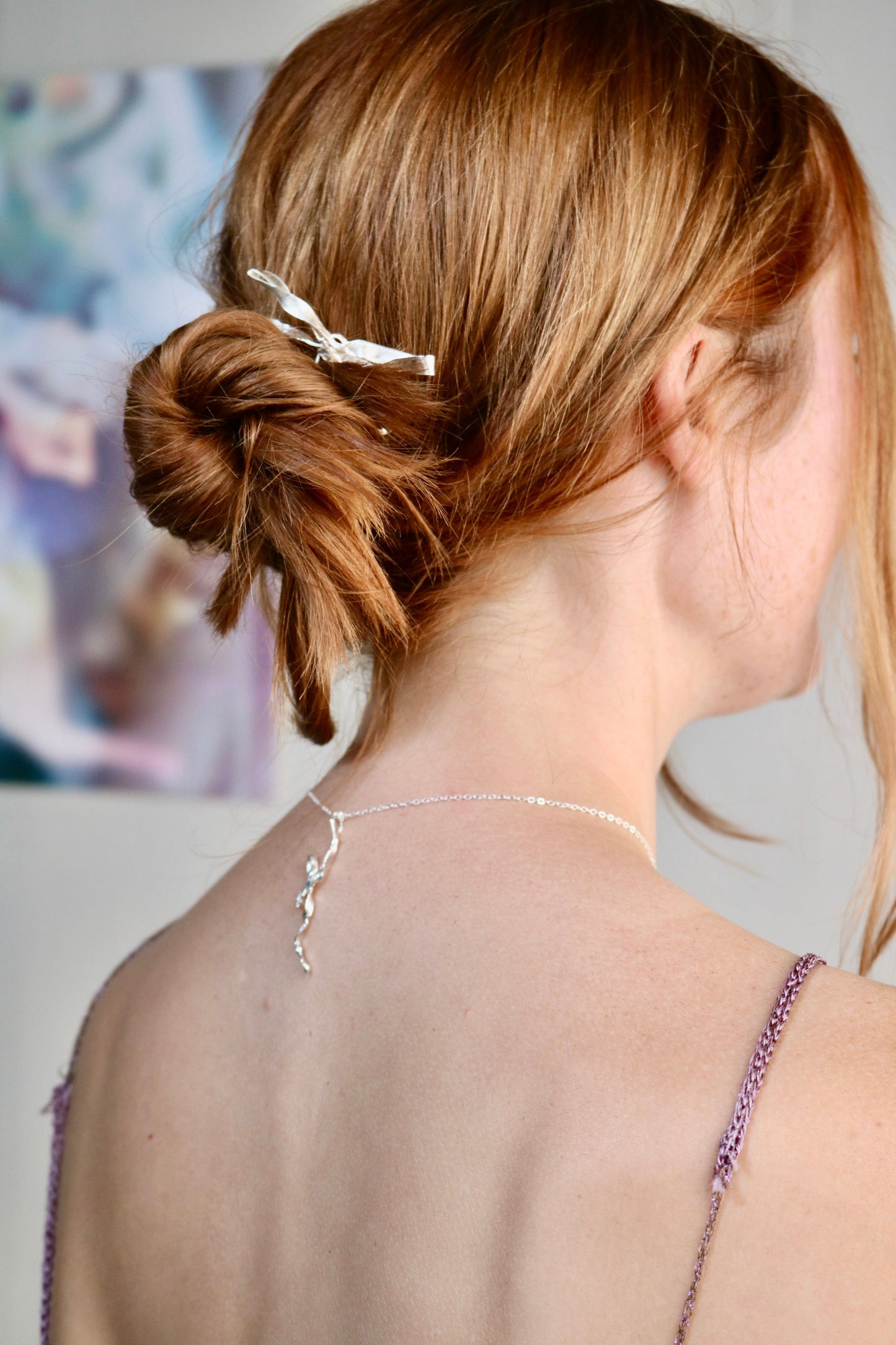 Burnt Bow Necklace - Silver-Nadia Ridiandries-APOC STORE