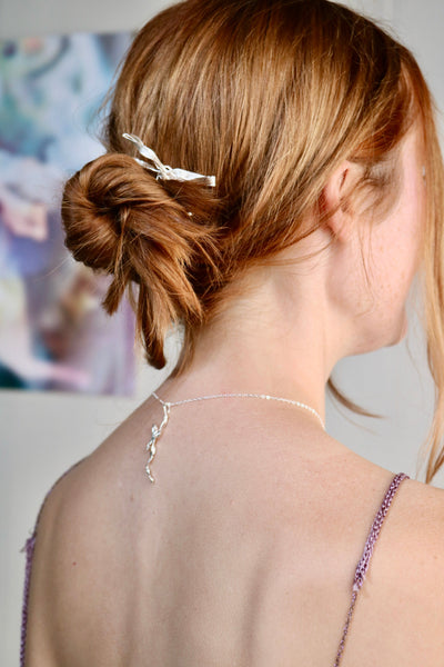 Burnt Ribbon Hair Pin-Nadia Ridiandries-APOC STORE