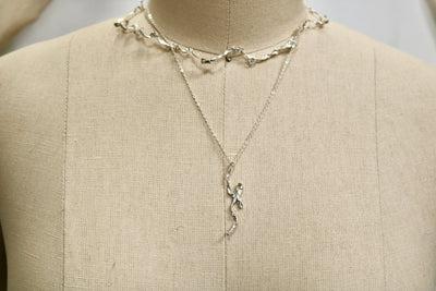 Burnt Bow Necklace - Silver-Nadia Ridiandries-APOC STORE