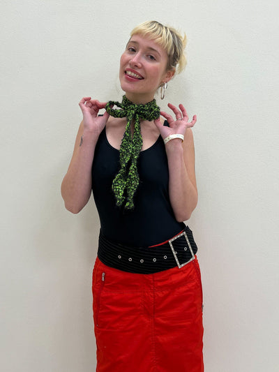 Skinny scarf green bow-TATi-APOC STORE