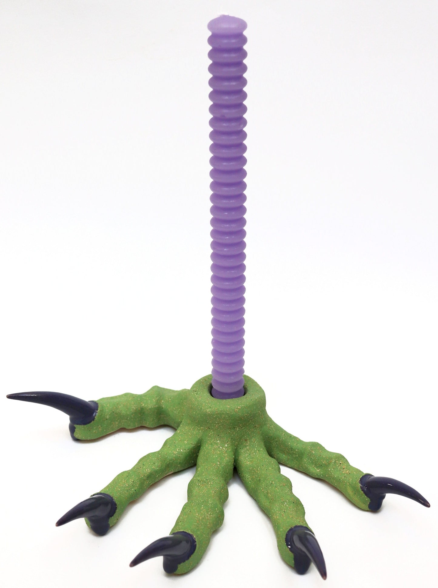 Green and purple Paw Candlestick-Naomi Gilon-APOC STORE