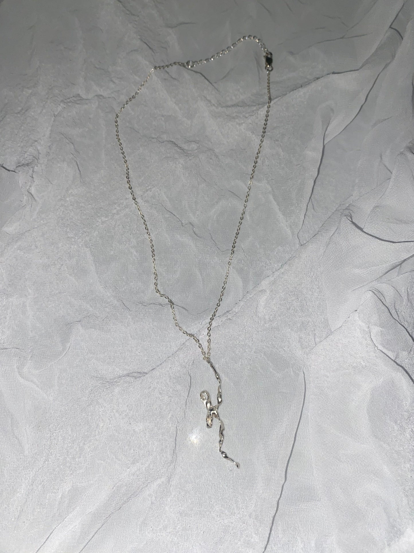 Burnt Bow Necklace - Silver-Nadia Ridiandries-APOC STORE