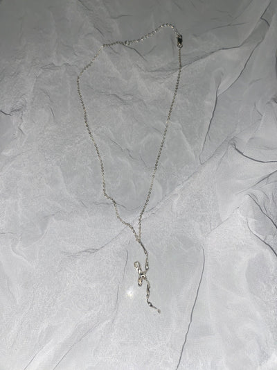 Burnt Bow Necklace - Silver-Nadia Ridiandries-APOC STORE