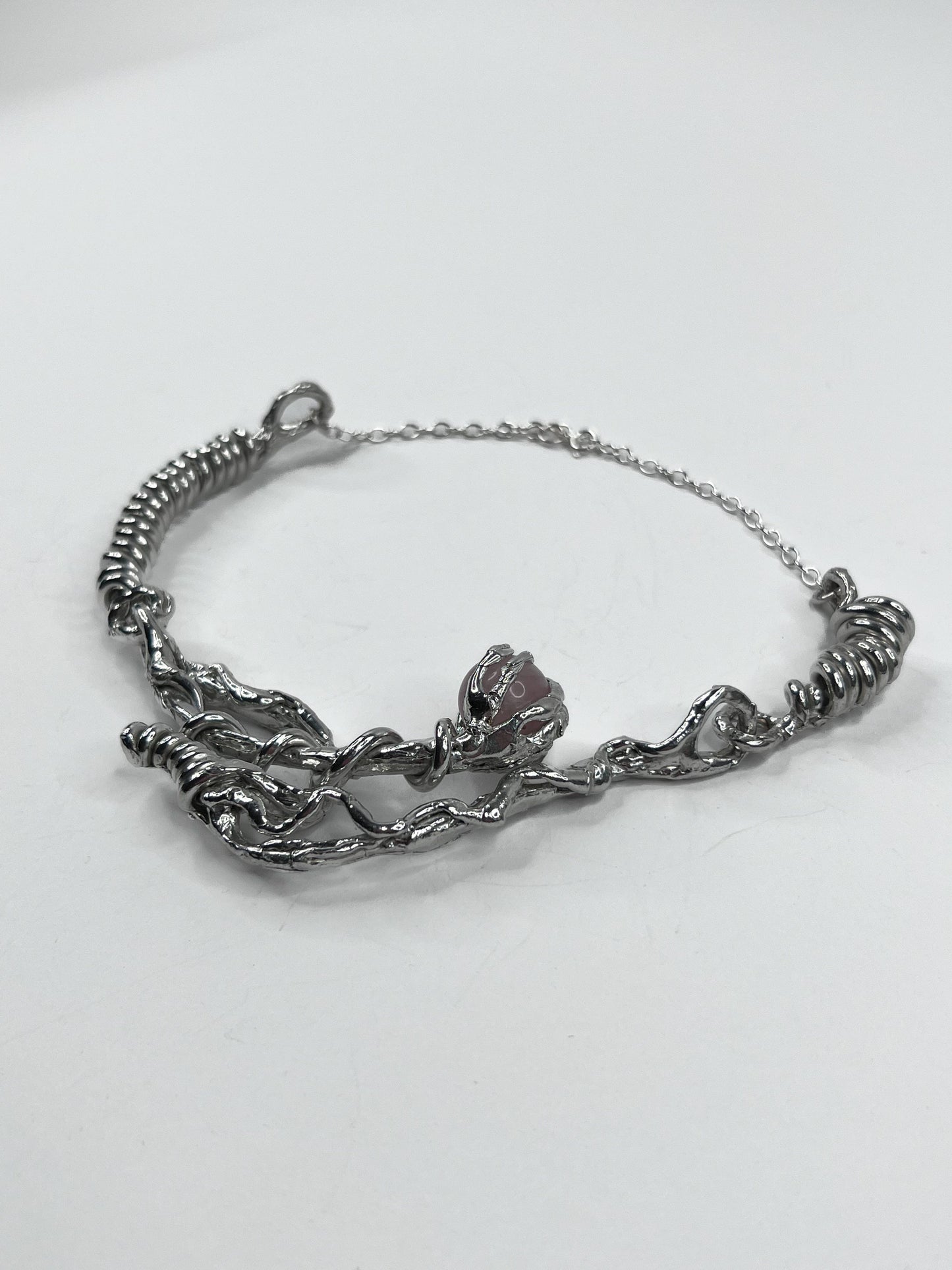 SPIRAL JETTY NECKLACE ( PEWTER )-ASTERISK-APOC STORE