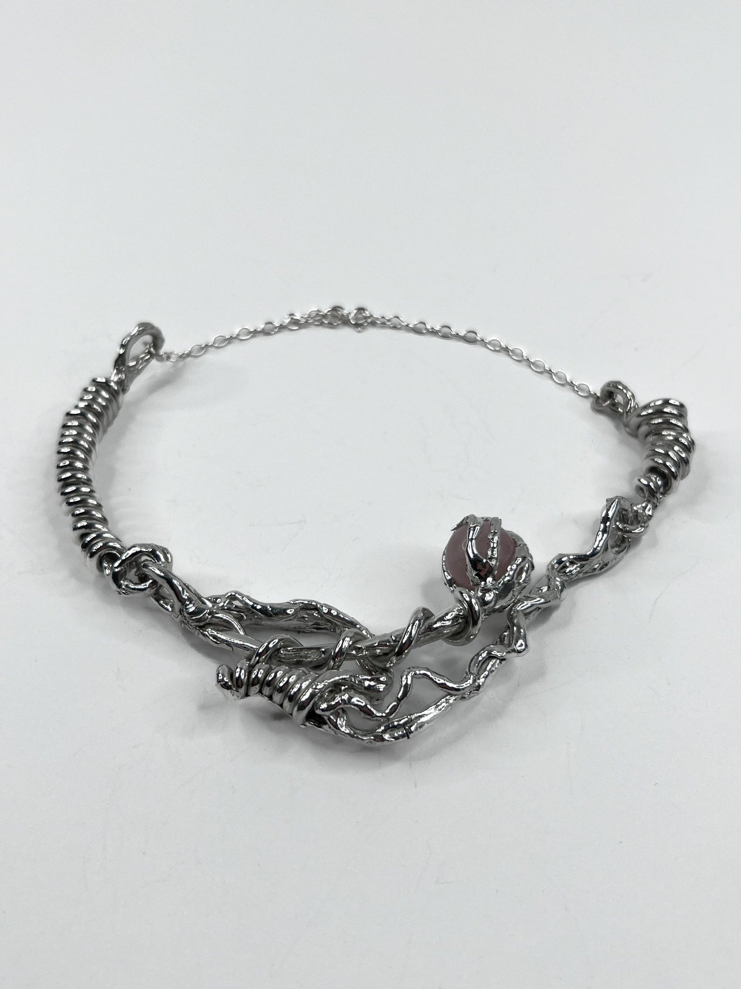 SPIRAL JETTY NECKLACE ( PEWTER )-ASTERISK-APOC STORE