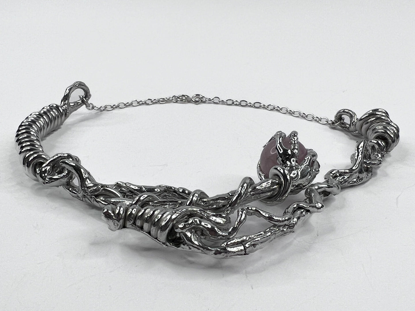 SPIRAL JETTY NECKLACE ( PEWTER )-ASTERISK-APOC STORE