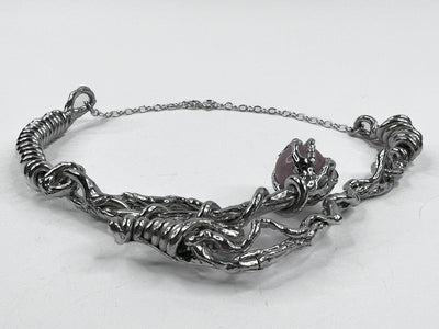 SPIRAL JETTY NECKLACE ( PEWTER )-ASTERISK-APOC STORE