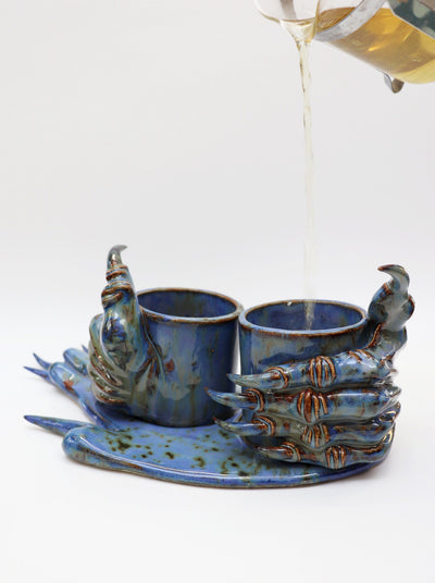 Blue Monstrous Cups & Plate-Naomi Gilon-APOC STORE