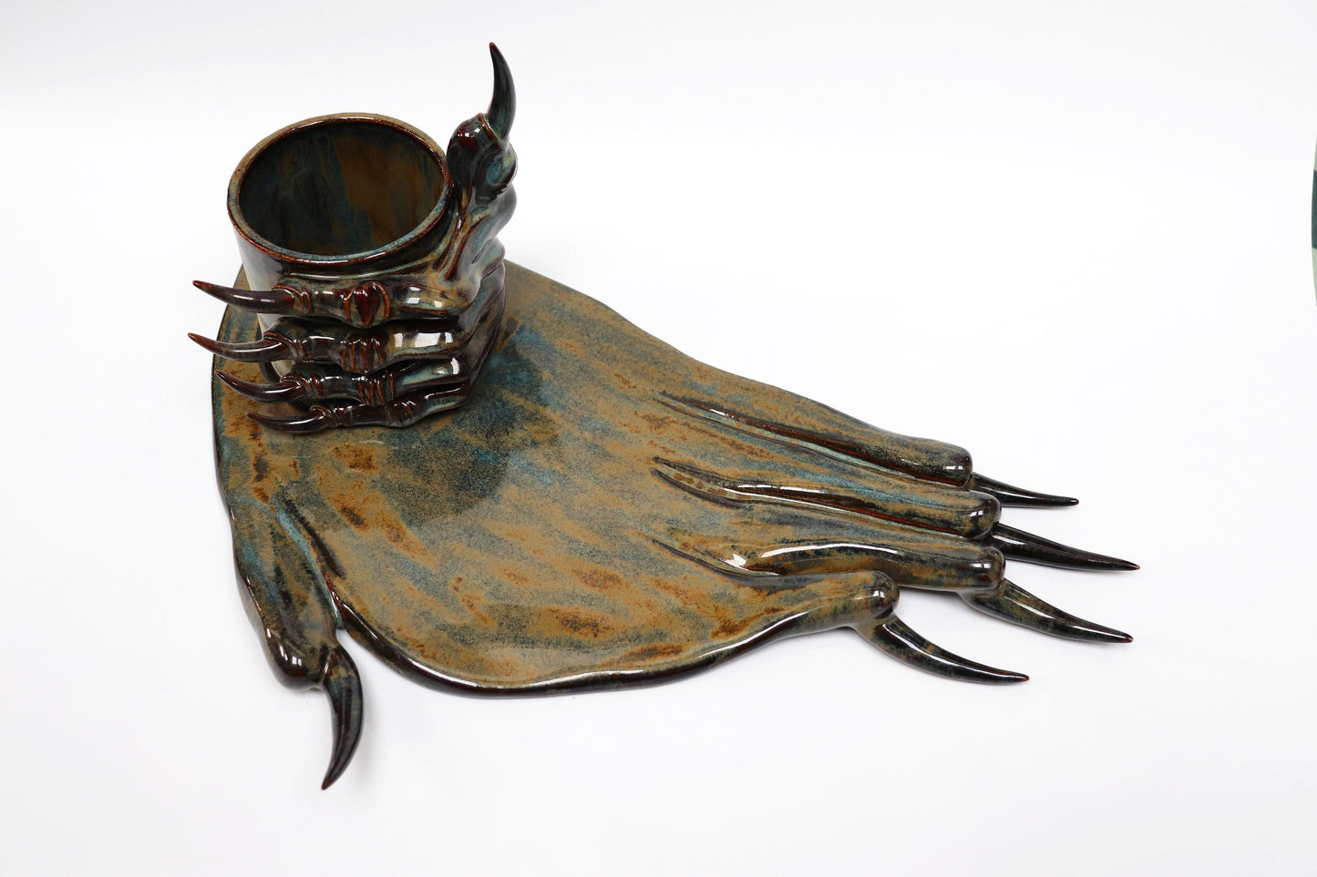 Bluish Brown Monstrous Cups & Plate-Naomi Gilon-APOC STORE
