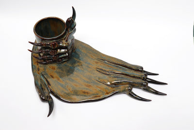 Bluish Brown Monstrous Cups & Plate-Naomi Gilon-APOC STORE