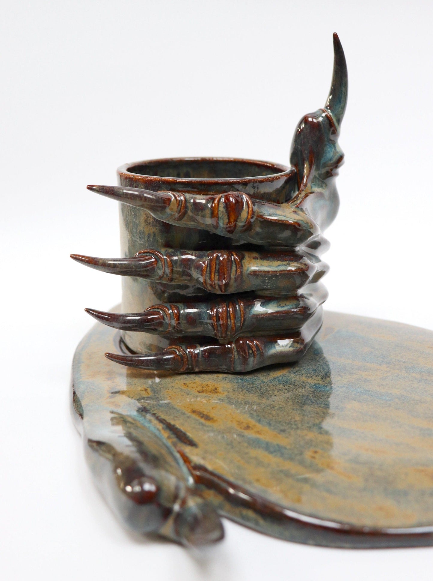 Bluish Brown Monstrous Cups & Plate-Naomi Gilon-APOC STORE