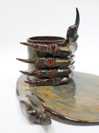 Bluish Brown Monstrous Cups & Plate-Naomi Gilon-APOC STORE