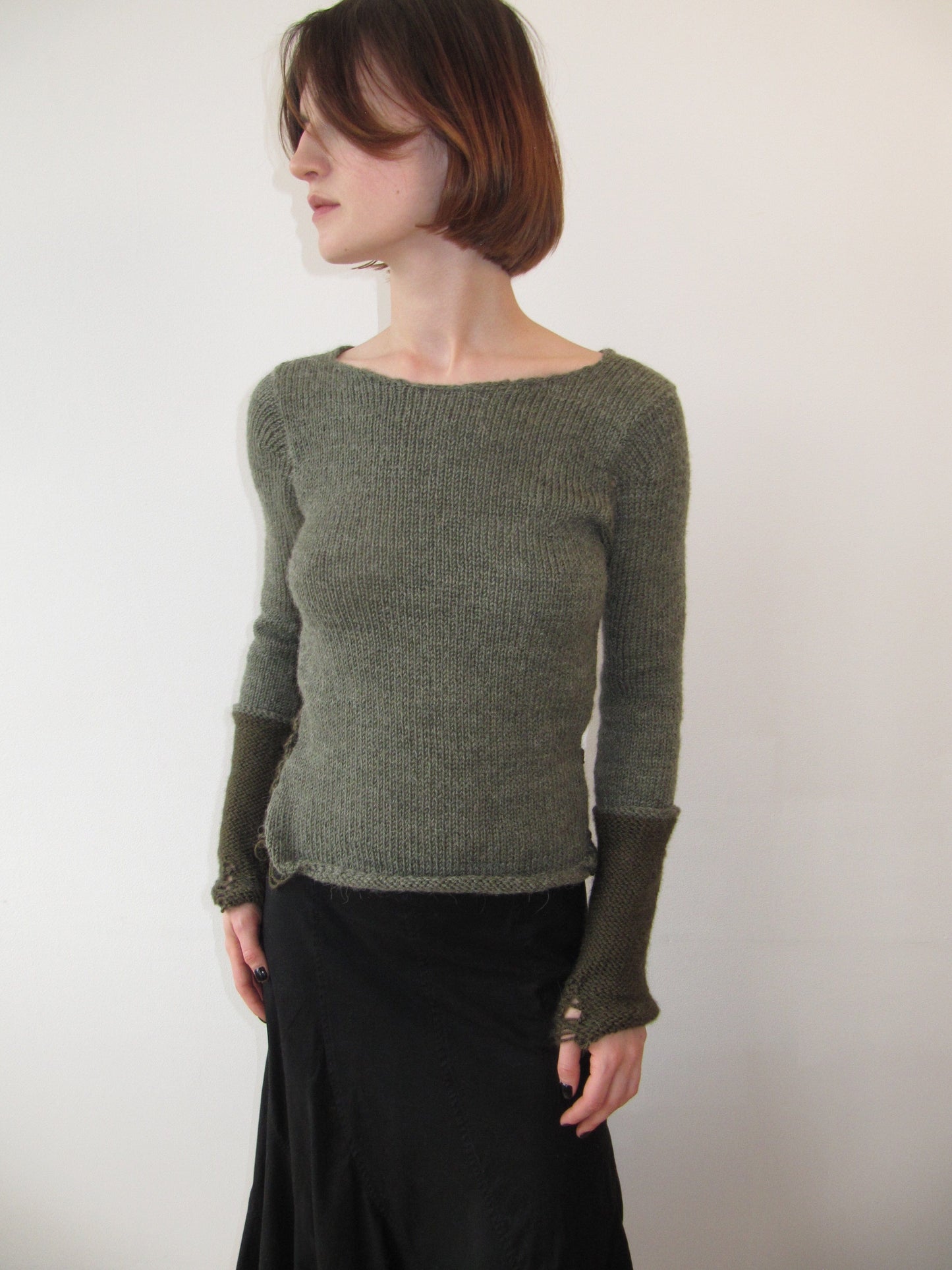 Double sweater “Forest” green-V4K-APOC STORE