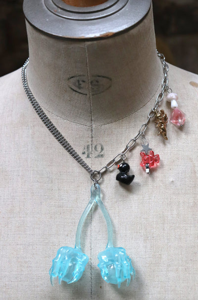 Baby Blue Cherry Necklace #3-Naomi Gilon-APOC STORE