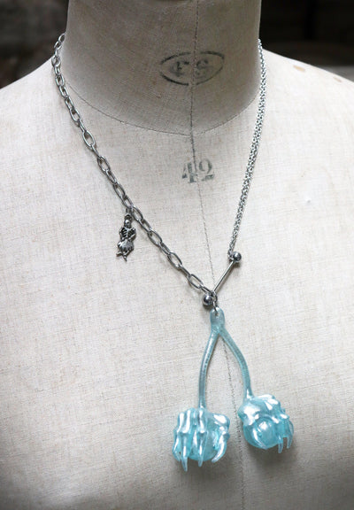 Baby Blue Cherry Necklace #4-Naomi Gilon-APOC STORE