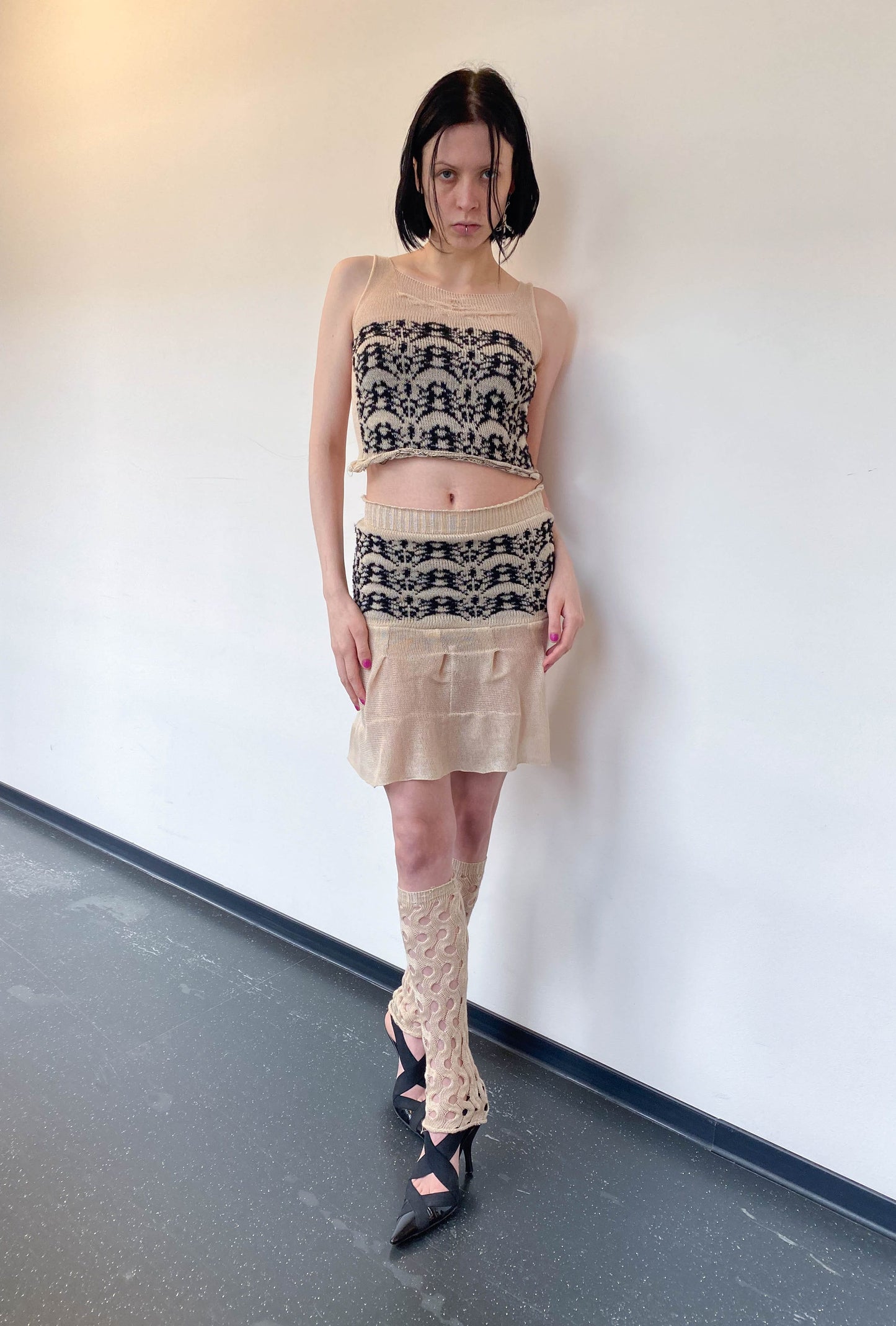 WAVY LACE LEG WARMERS-Calissa Teiniker-APOC STORE