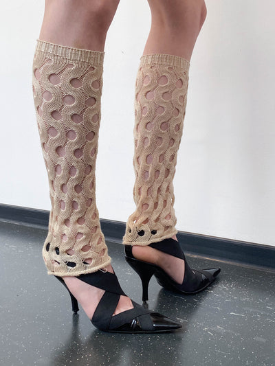 WAVY LACE LEG WARMERS-Calissa Teiniker-APOC STORE