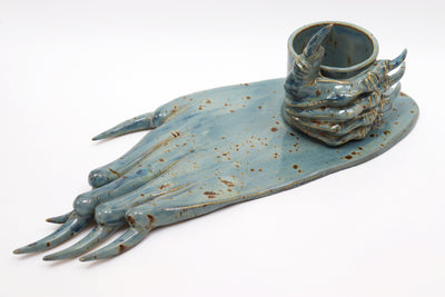 Spotted Blue Monstrous Cup & Plate-Naomi Gilon-APOC STORE