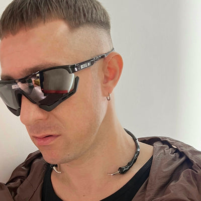 Black choker with spikes-CASPER DIY-APOC STORE