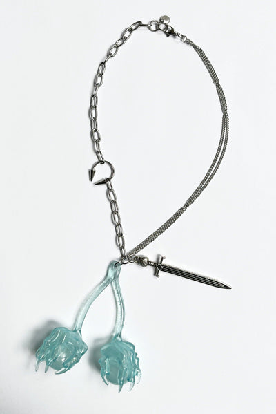 Baby Blue Cherry Necklace #2-Naomi Gilon-APOC STORE