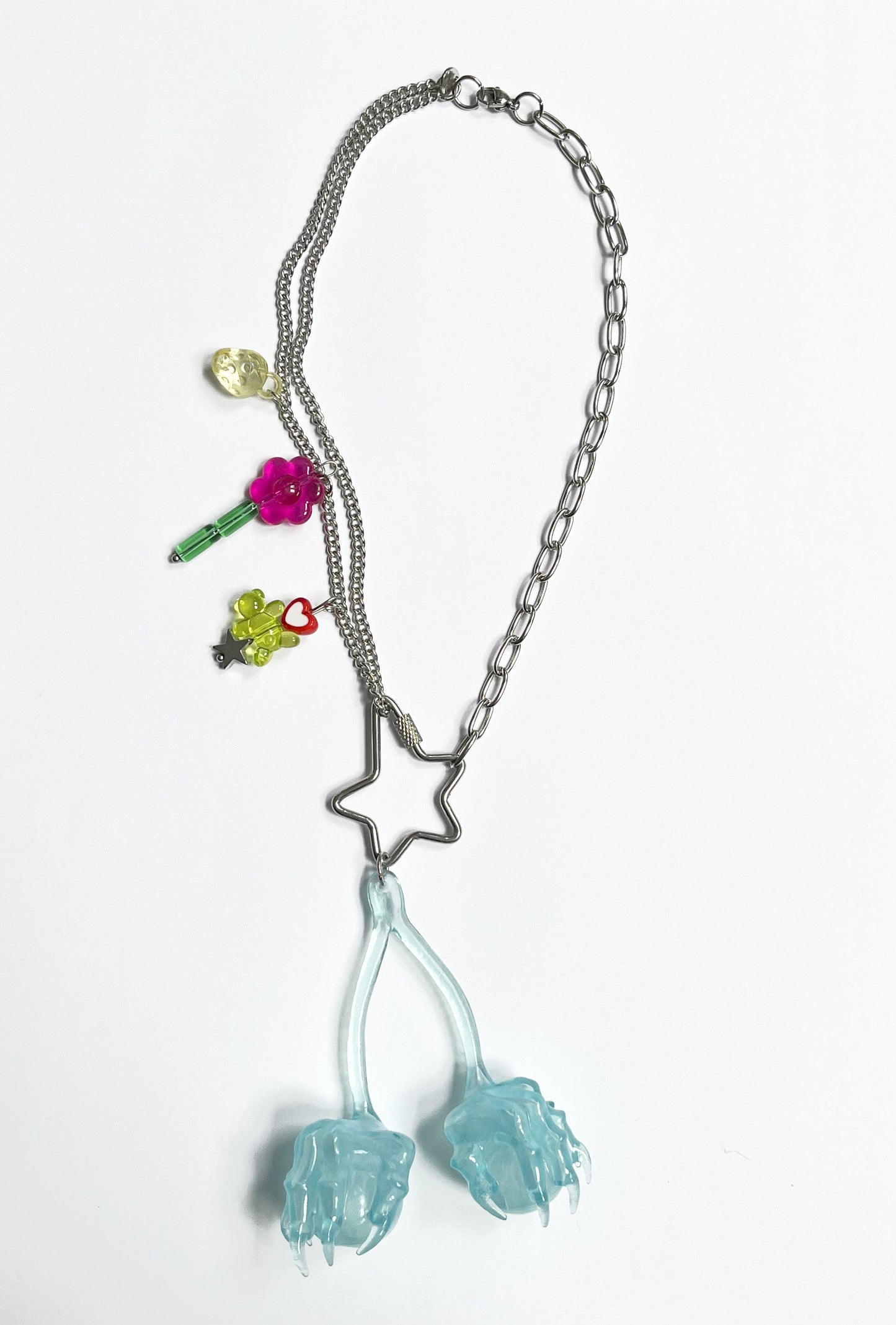 Baby Blue Cherry Necklace #1-Naomi Gilon-APOC STORE
