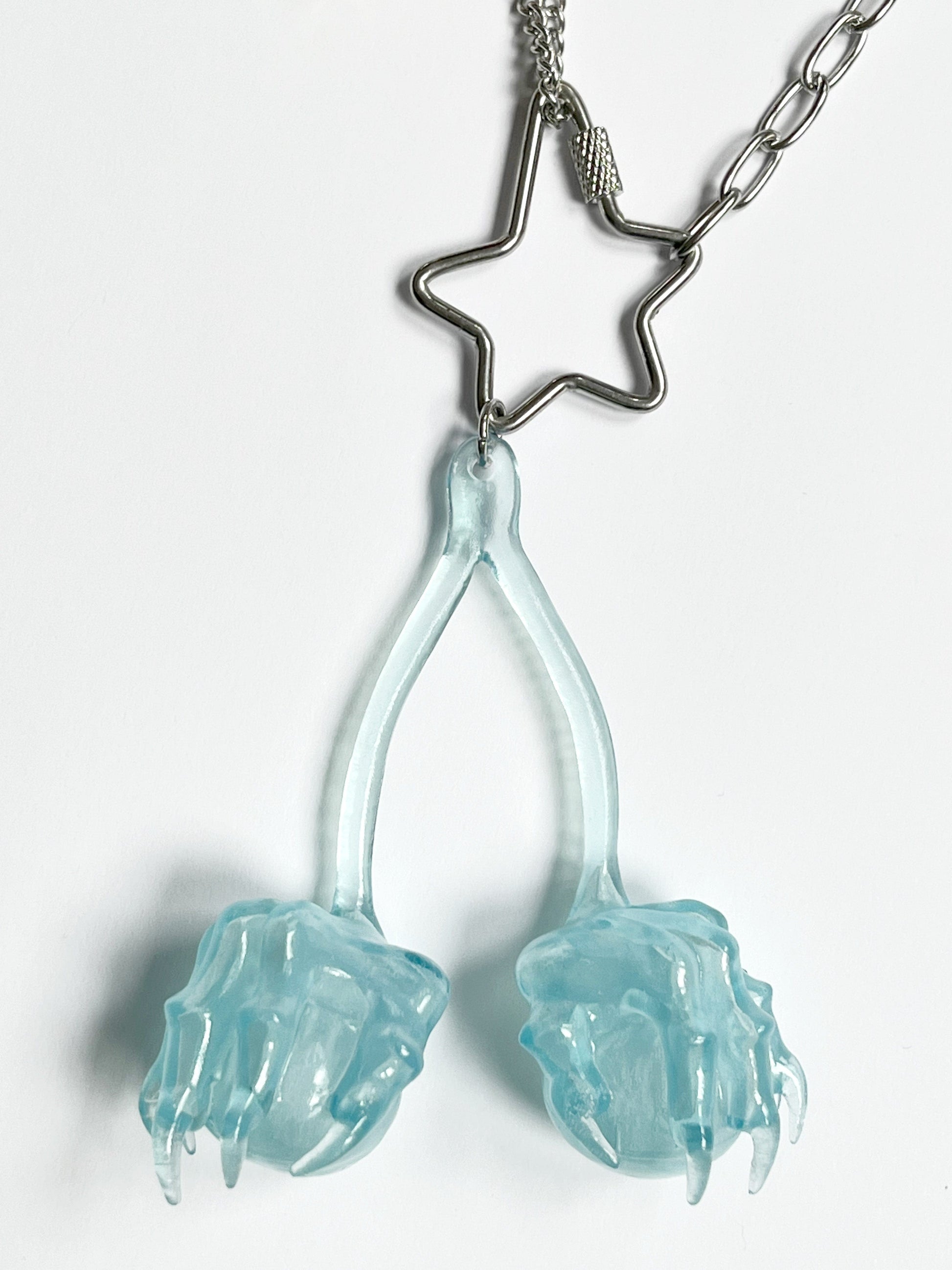 Baby Blue Cherry Necklace #1-Naomi Gilon-APOC STORE