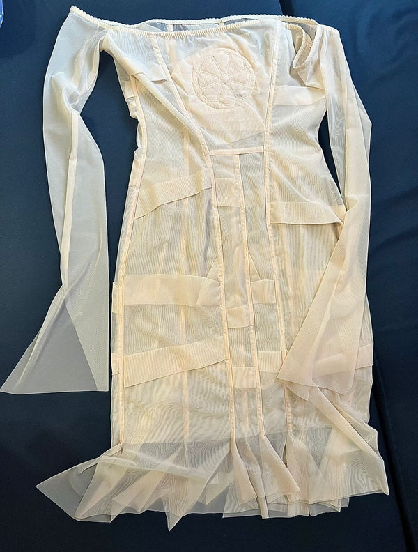 Draped off shoulder dress-Nastyamasha-APOC STORE