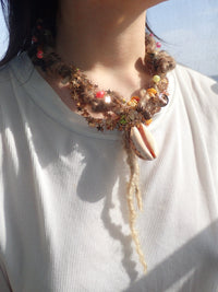 golden shell handmade necklace-Strangefruit-APOC STORE