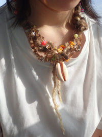 golden shell handmade necklace-Strangefruit-APOC STORE