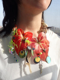 red leaf handmade necklace-Strangefruit-APOC STORE