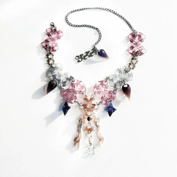 Hare Joint necklace Brown Purple-886lab-APOC STORE