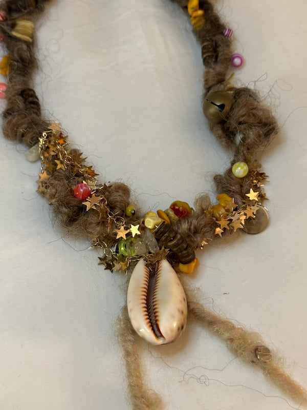 golden shell handmade necklace-Strangefruit-APOC STORE