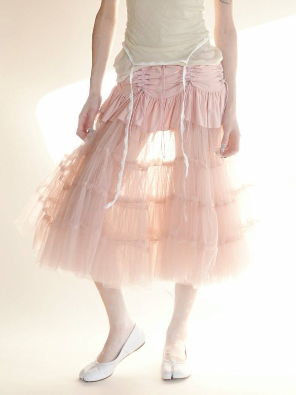 gathered tulle skirt-mew swim-APOC STORE
