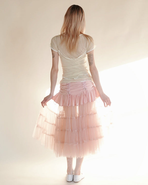 gathered tulle skirt-mew swim-APOC STORE