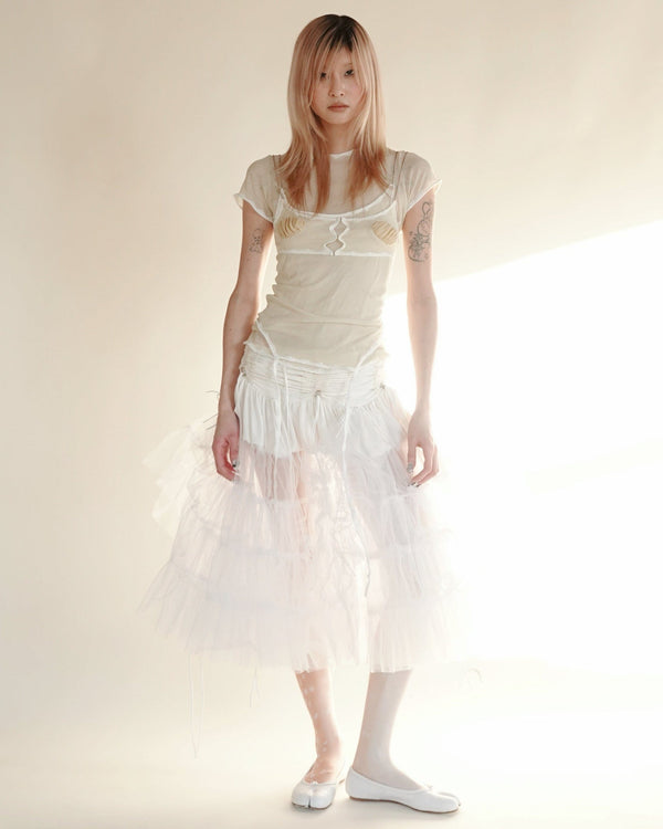 gathered tulle skirt-mew swim-APOC STORE