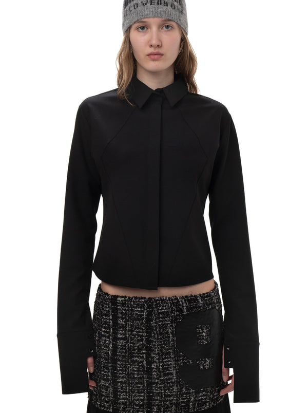 WOOL SHIRT IN BLACK-Urte Kat-APOC STORE