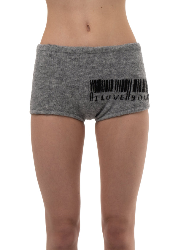 I LOVE YOU KNIT MICRO SHORTS-Urte Kat-APOC STORE