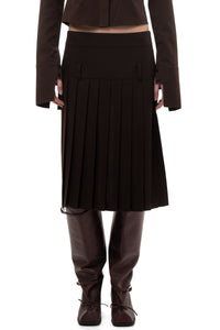 PLEATED MIDI/MINI SKIRT BROWN-Urte Kat-APOC STORE