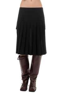 PLEATEDMIDI/MINISKIRTBLACK-Urte Kat-APOC STORE