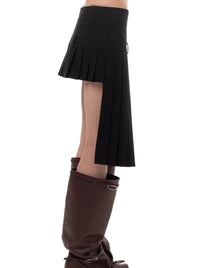 PLEATED MIDI/MINI SKIRT BROWN-Urte Kat-APOC STORE