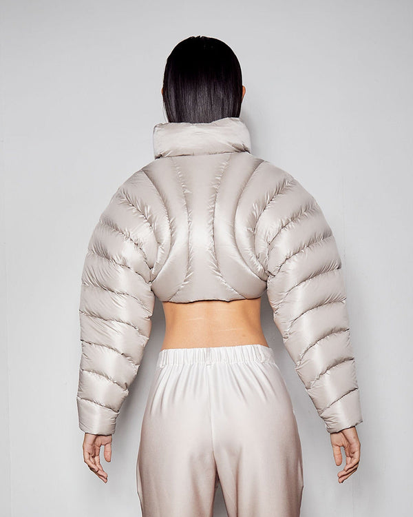 ION CROP PUFFER - BEIGE-Izzy Du-APOC STORE