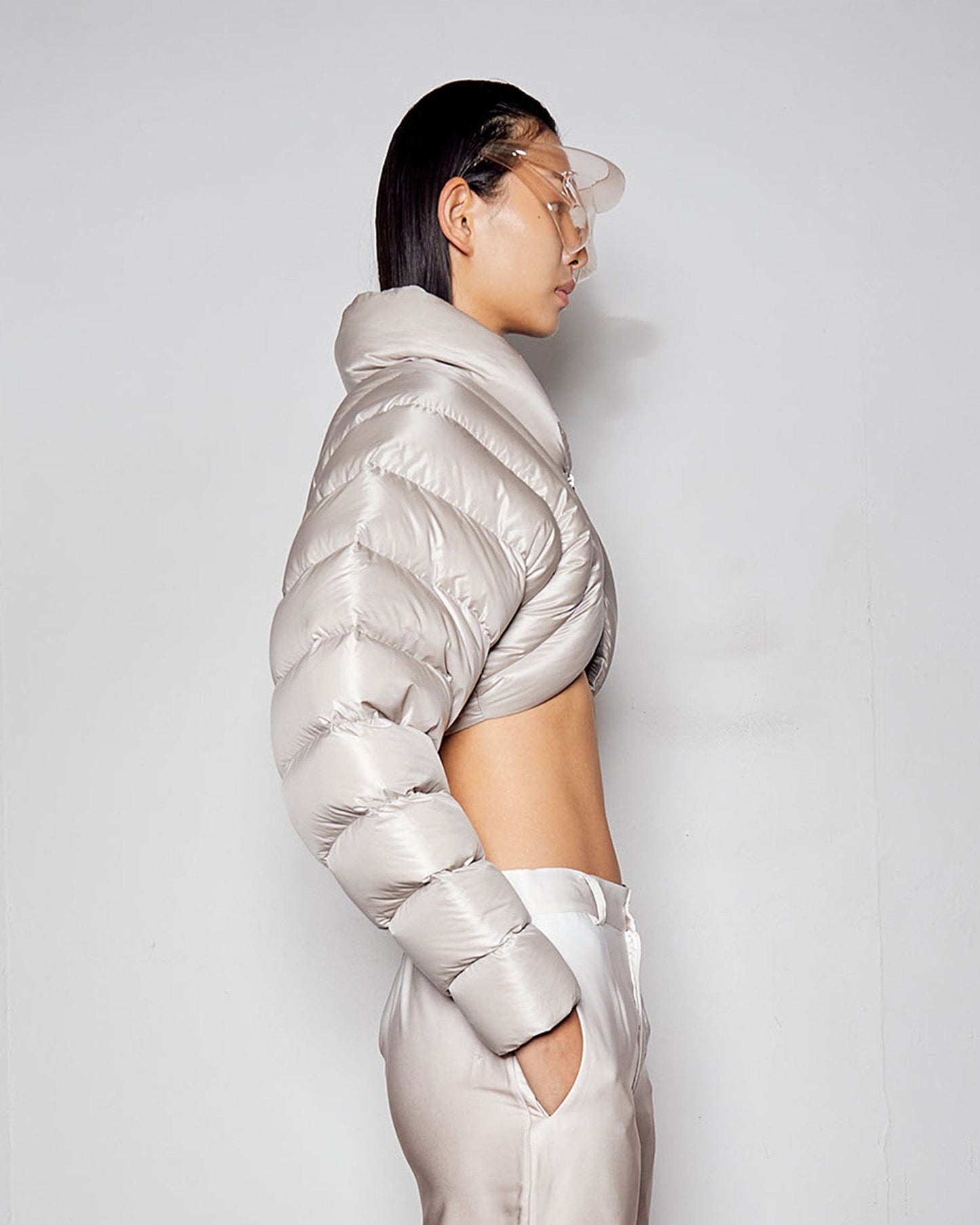 ION CROP PUFFER - BEIGE-Izzy Du-APOC STORE